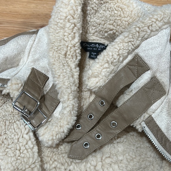 ASOS Miss Selfridge borg sleeve aviator jacket in camel - Picture 3 of 3